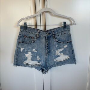 Signature8 Light Blue Distressed Jean Shorts